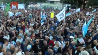 Manifestación contra Macri por pedir un crédito mil millonario al FMI en una foto de archivo