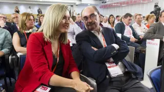 Lambán durante el Comité del PSOE