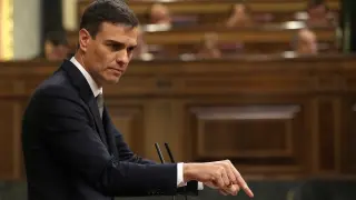 Pedro Sánchez, en su intervención durante el debate de la moción de censura,  promete al PNV mantener los presupuestos y diálogo a Cataluña