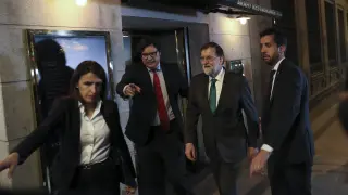 Rajoy, a su salida del restaurante, en torno a las 22.00.