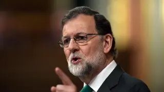 Mariano Rajoy, durante el debate de la moción de censura en el Congreso.