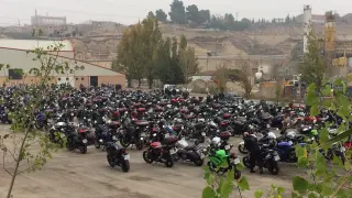 Imagen de las motos aparcadas durante una concentración anterior.