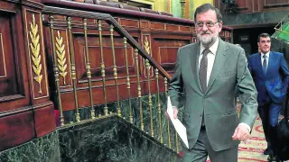 Mariano Rajoy tras una de sus intervenciones en el Congreso de los Diputados.