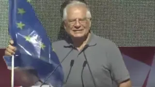 Josep Borrell, durante su intervención en la manifestación organizada por Societat Civil Catalana.