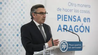 Luis María Beamonte, presidente del PP-Aragón, en un acto de partido.