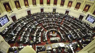 Vista general de la Cámara Baja, durante el debate por la despenalización del aborto en Argentina.