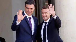 Sánchez y Macron se han visto las caras este sábado.