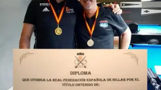 Zaragozano que se ha proclamado campeón de billar.