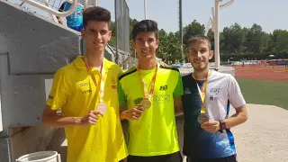 Daniel Jimeno, José M. Pérez y Álvaro López, podio 10.000 marcha sub 20