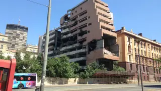 Edificio destruido en Belgrado