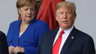 Angela Merkel y Donald Trump, en la cumbre de la OTAN.