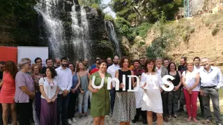 Presentación de Unidas Podemos en las cascadas de Muel