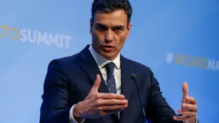Pedro Sánchez este jueves en la cumbre de la OTAN