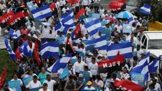Protestas en Nicaragua contra el presidente Ortega y su esposa.