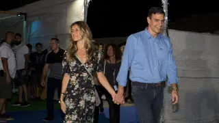 Pedro Sánchez, con su esposa Begoña, este viernes por la noche en el FIB para asistir al concierto de 'The Killers' .