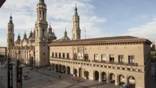 Vista del Ayuntamiento de Zaragoza.