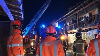 Una de las últimas intervenciones de los voluntarios en una emergencia, en un incendio en Murillo de Gállego el pasado mes de marzo