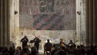 El quinteto Flatus Ensemble Suisse llenó la iglesia de San Miguel de Daroca el año pasado.