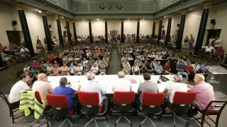 Imagen de la asamblea que se ha celebrado esta tarde en la Cámara de Comercio.