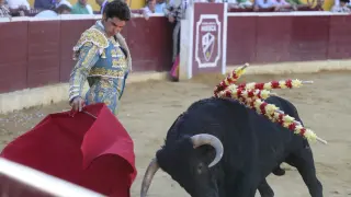 Cayetano, en la plaza de toros de Huesca en San Lorenzo 2016.