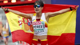 La nueva campeona de Europa de los 20 kilómetros marcha, María Pérez.