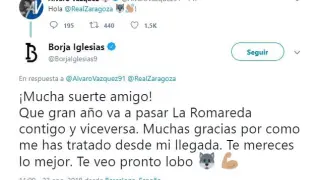 La complicidad de Borja Iglesias con Álvaro Vázquez tras firmar con el Real Zaragoza