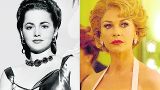 A la izquierda, una joven Olivia de Havilland. A la derecha, interpretada por Catherine Zeta Jones.
