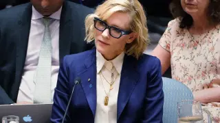 La actriz Cate Blanchett fue invitada a participar este martes en una reunión del Consejo de Seguridad.
