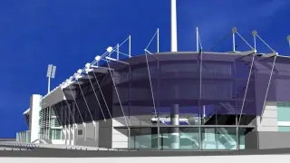 Recreación del nuevo estadio El Alcoraz de Huesca.