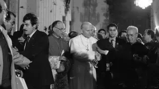 Visita del Papa Juan Pablo II a la basílica del Pilar en 1982