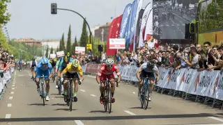 Llegada de la Vuelta Aragón 2018 a Zaragoza