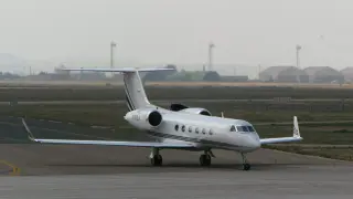 Un jet privado en el aeropuerto de Zaragoza