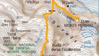 Mapa ruta Monte Perdido.