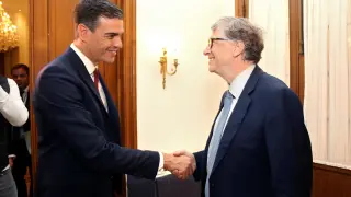 El presidente de Gobierno, Pedro Sánchez, y Bill Gates.