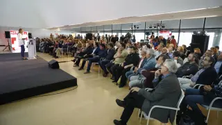Jornada sobre despoblación organizada por el PSOE, este sábado en el Palacio de Congresos de Zaragoza.