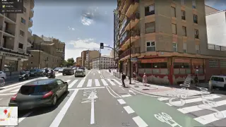 Una imagen del paseo de María Agustín con la calle de Figueras Jaroid, lugar donde se ha producido el accidente.