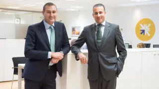 El CEO de Reale Seguros y el director territorial de Aragón, Navarra y la Rioja.