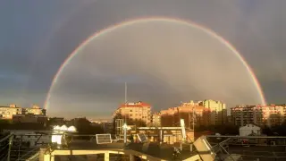 Doble arcoíris en Zaragoza