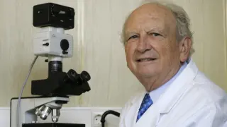 Rafael Gómez Lus, en el departamento de Microbiología de Medicina.