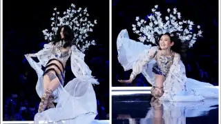 El resbalón y el golpe de Ming Xi en la pasarela de Victoria's Secret.