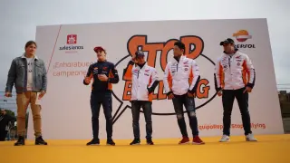 Marc Márquez, Dani Pedrosa, Toni Bou y Takahisa Fujinami, en Zaragoza