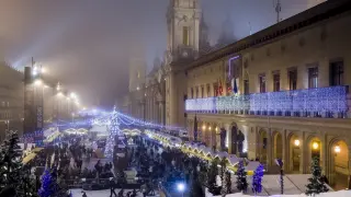 La feria navideña de la plaza del Pilar, el año pasado.