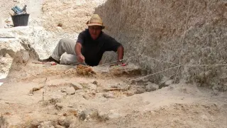El antropólogo Mohamed Sahnouni, en la excavación.