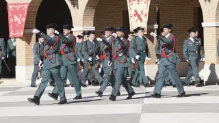 Desfile de la Guardia Civil en la Comandancia de Teruel.