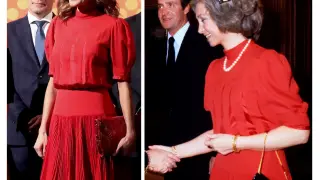La Reina reutiliza un vestido de doña Sofía de 1982.