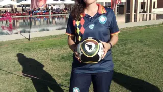 Thania Requena en el Mundial de footgolf celebrado en Marruecos.