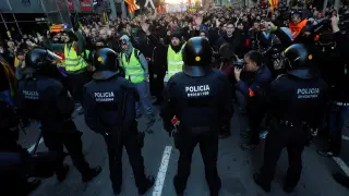 Protestas por la celebración del Consejo de Ministros en Barcelona.