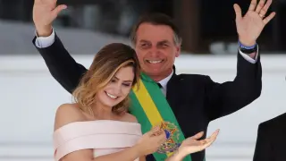 Michelle Bolsonaro junto a su marido