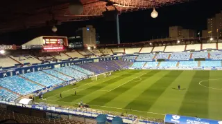 La Romareda, una hora antes del Real Zaragoza-Oviedo.