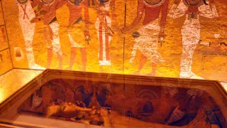 Vista del interior de la tumba de Tutankamón.